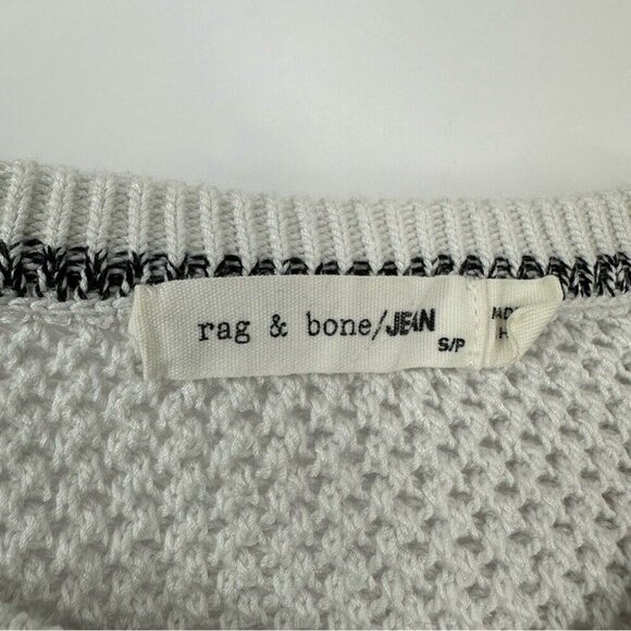 Rag & Bone Women's White Keyhole Crew Neck Stretch Designer Knit Sweater S/C34 - Picture 8 of 15